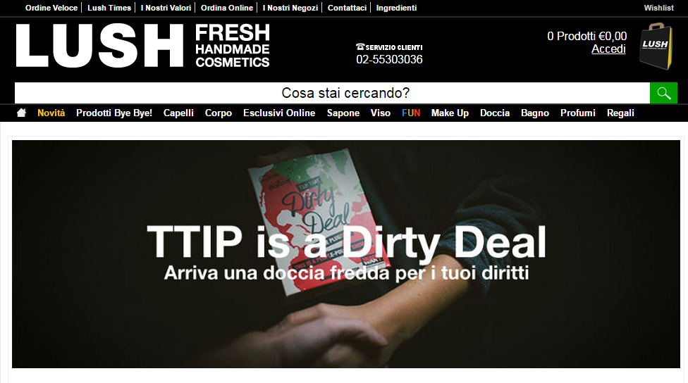 Lush ‘in guerra’ contro il Ttip
