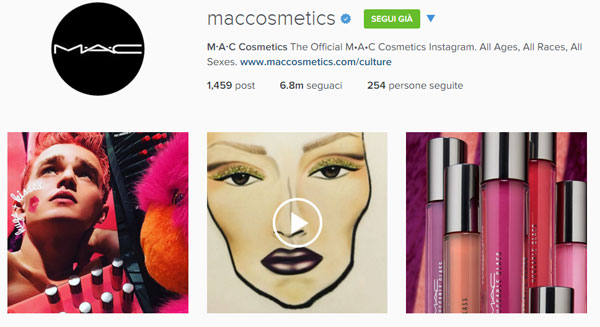 Mac è il brand più seguito su Instagram