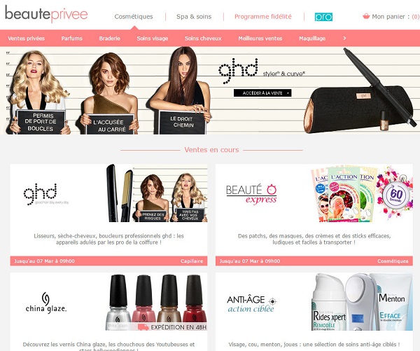 A Showroomprivé il 100% di Beautéprivée